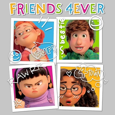 Junior's Turning Red Friends 4Eva Polaroids T-Shirt 3 Junior's Turning Red Friends 4Eva Polaroids T-Shirt