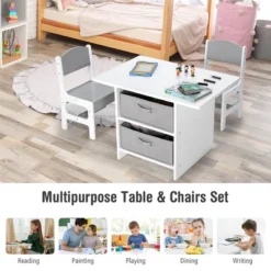 Babyjoy Kids Art Play Wood Table And 2 Chairs Set W/ Storage Baskets Puzzle 17 Babyjoy Kids Art Play Wood Table And 2 Chairs Set W/ Storage Baskets Puzzle -Children Furniture Store GUEST e294d76e 98d7 4060 bee2 2e023575e52f