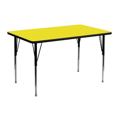 Flash Furniture 24''W X 48''L Rectangular HP Laminate Activity Table - Standard Height Adjustable Legs 7 Flash Furniture 24''W X 48''L Rectangular HP Laminate Activity Table - Standard Height Adjustable Legs - Image 5