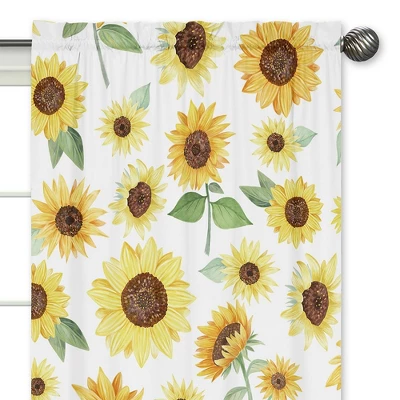 2pc Sweet Jojo Designs Sunflower Window Panel 4 2pc Sweet Jojo Designs Sunflower Window Panel - Image 2