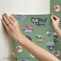 Jurassic World Badges Peel And Stick Wallpaper Green - RoomMates 9 Jurassic World Badges Peel And Stick Wallpaper Green - RoomMates -Children Furniture Store GUEST e476a520 f4e2 479a 90e6 04a297b30fc8