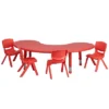 Emma And Oliver 35"W X 65"L Half-Moon Plastic Height Adjustable Activity Table Set With 4 Chairs 2 Emma And Oliver 35"W X 65"L Half-Moon Plastic Height Adjustable Activity Table Set With 4 Chairs -Children Furniture Store GUEST e52fa7ce 9a48 4065 b0c5 72d442c061f1 1