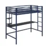 Twin Maxwell Metal Loft Bed With Desk & Shelves Blue/Black - Novogratz -Children Furniture Store GUEST e63a8a7a b43b 4246 b9ba 8b768c4fdb51