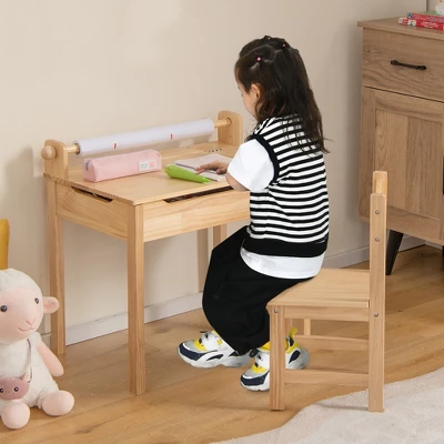 Costway Toddler Multi Activity Table With Chair Kids Art & Crafts Table With Paper Roll Holder 3 Costway Toddler Multi Activity Table With Chair Kids Art & Crafts Table With Paper Roll Holder