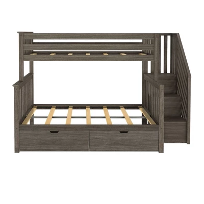 Max & Lily Twin Over Full Staircase Bunk Bed With Storage Drawers 4 Max & Lily Twin Over Full Staircase Bunk Bed With Storage Drawers - Image 2