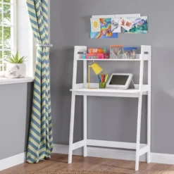 Kids' Desk With Ladder Shelf Storage And 2 Bonus Magnetic Art Display Bars White - RiverRidge Home 20 Kids' Desk With Ladder Shelf Storage And 2 Bonus Magnetic Art Display Bars White - RiverRidge Home -Children Furniture Store GUEST e76461f9 1050 4bd6 9ae5 4c8619ccf4d2