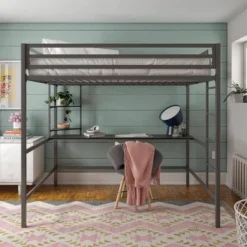 Full Maxwell Metal Loft Bed With Desk & Shelves - Novogratz -Children Furniture Store GUEST e7d39efe 3616 4542 8d4e 5e9c1d47c285