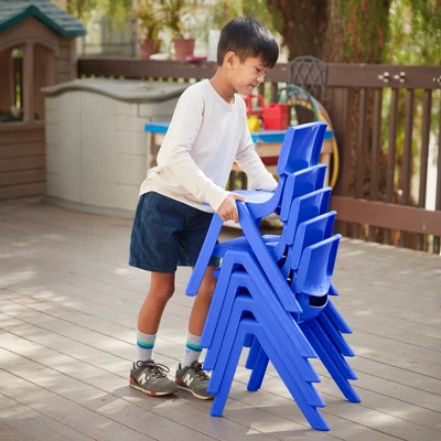 ECR4Kids Plastic School Stack Chair For Indoors And Outdoors, 12in Seat Height, 4-Pack 5 ECR4Kids Plastic School Stack Chair For Indoors And Outdoors, 12in Seat Height, 4-Pack - Image 3
