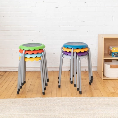 ECR4Kids Daisy Stackable Stool Set, Flexible Seating, 17in Seat Height, 8-Piece 5 ECR4Kids Daisy Stackable Stool Set, Flexible Seating, 17in Seat Height, 8-Piece - Image 3