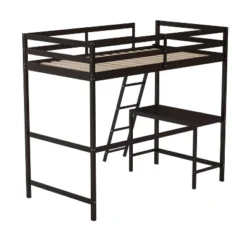 Emma And Oliver Twin Wood Loft Bed Frame With Protective Guardrails And Integrated Desk And Ladder For Use With Any 6-8" Thick Mattress 19 Emma And Oliver Twin Wood Loft Bed Frame With Protective Guardrails And Integrated Desk And Ladder For Use With Any 6-8" Thick Mattress -Children Furniture Store GUEST eae645a1 e96e 49e9 aac6 cdd0e94d1447