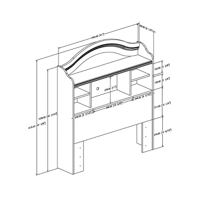 Twin Savannah Bookcase Headboard Pure White - South Shore 6 Twin Savannah Bookcase Headboard Pure White - South Shore - Image 4