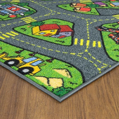 Jungtier Boy & Girl Kids Retro City Road Car Vehicle Traffic Educational Learning & Game Play Nursery Bedroom Classroom Rug Carpet, 2' 7" X 5' 0" 5 Jungtier Boy & Girl Kids Retro City Road Car Vehicle Traffic Educational Learning & Game Play Nursery Bedroom Classroom Rug Carpet, 2' 7" X 5' 0" - Image 3
