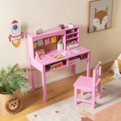 Costway Kids Desk And Chair Set Study Writing Workstation With Hutch & Bulletin Board 15 Costway Kids Desk And Chair Set Study Writing Workstation With Hutch & Bulletin Board -Children Furniture Store GUEST ec26e1f6 a117 4c4a 9c4c bc485540ebb0