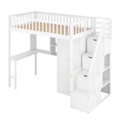 Twin Size Loft Bed With Shelf, Drawers, Desk And Wardrobe - ModernLuxe 16 Twin Size Loft Bed With Shelf, Drawers, Desk And Wardrobe - ModernLuxe -Children Furniture Store GUEST ec2910ad 9385 4b67 b1d4 29a9a2cb1df5