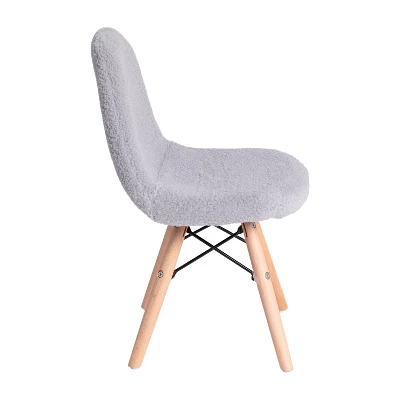 Flash Furniture Zula Kid's Set Of 2 Modern Padded Armless Faux Shearling Accent Chairs With Beechwood Legs 8 Flash Furniture Zula Kid's Set Of 2 Modern Padded Armless Faux Shearling Accent Chairs With Beechwood Legs - Image 6