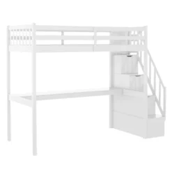Twin Size Loft Bed With Staircase And Built-in Desk - ModernLuxe 12 Twin Size Loft Bed With Staircase And Built-in Desk - ModernLuxe -Children Furniture Store GUEST ed673bdd 54c7 490a a7a2 709b1f4169b5