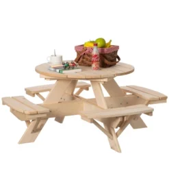 Gardenised Wooden Kids Round Picnic Table Bench, Outdoor Children's Backyard Table, Crafting, Dining, And Playtime Patio Table 17 Gardenised Wooden Kids Round Picnic Table Bench, Outdoor Children's Backyard Table, Crafting, Dining, And Playtime Patio Table -Children Furniture Store GUEST ef3016e9 508a 4666 9467 8570b1a4d274