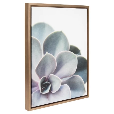 Succulents Framed Canvas Art Gold (24"x18") - Uniek 3 Succulents Framed Canvas Art Gold (24"x18") - Uniek