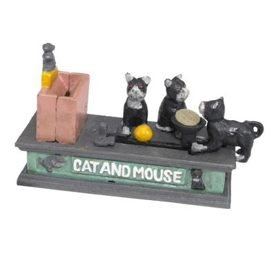 Design Toscano Cat And Mouse Authentic Foundry Iron Mechanical Bank 3 Design Toscano Cat And Mouse Authentic Foundry Iron Mechanical Bank