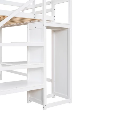 Full Size Loft Bed With Built-in Storage Wardrobe And Stairs-ModernLuxe 12 Full Size Loft Bed With Built-in Storage Wardrobe And Stairs-ModernLuxe - Image 10
