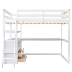 Full Size Loft Bed With Desk, Shelf And Two Built-in Drawers - ModernLuxe 17 Full Size Loft Bed With Desk, Shelf And Two Built-in Drawers - ModernLuxe -Children Furniture Store GUEST f162aca7 0cd4 4e45 bd28 73850a8743e3