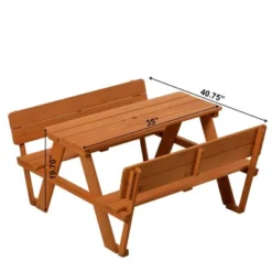 Gardenised Wooden Kids Picnic Table Bench With Backrest, Outdoor Children's Backyard Table, Crafting, Dining, And Playtime Patio Table 14 Gardenised Wooden Kids Picnic Table Bench With Backrest, Outdoor Children's Backyard Table, Crafting, Dining, And Playtime Patio Table -Children Furniture Store GUEST f28abc7c ac10 4e93 bc42 8c3af7974b27