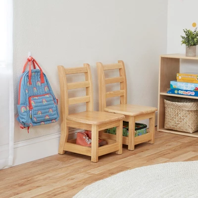 ECR4Kids Three Rung Ladderback Chairs With Storage, 2-Pack - Natural 8 ECR4Kids Three Rung Ladderback Chairs With Storage, 2-Pack - Natural - Image 6