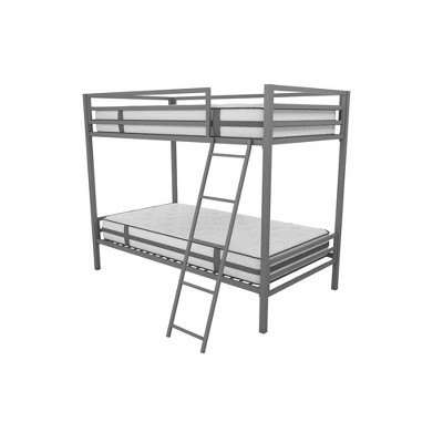 Twin Over Twin Maxwell Metal Bunk Bed Gray - Novogratz 4 Twin Over Twin Maxwell Metal Bunk Bed Gray - Novogratz - Image 2