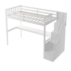 Twin Size Loft Bed With Staircase And Built-in Desk - ModernLuxe 14 Twin Size Loft Bed With Staircase And Built-in Desk - ModernLuxe -Children Furniture Store GUEST f3893fbb 6642 421d 8d2b d4f40dbec53d