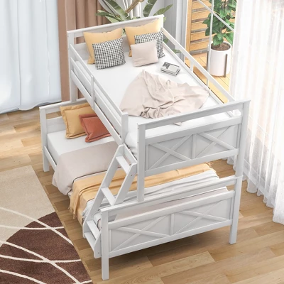 Twin Over Full Bunk Bed With Ladder And Safety Guardrail-ModernLuxe 5 Twin Over Full Bunk Bed With Ladder And Safety Guardrail-ModernLuxe - Image 3