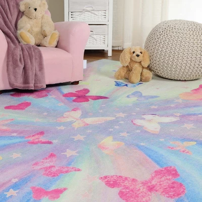 Butterfly Colorful Kids Playroom Nursery Washable Indoor Area Rug By Blue Nile Mills 11 Butterfly Colorful Kids Playroom Nursery Washable Indoor Area Rug By Blue Nile Mills - Image 9