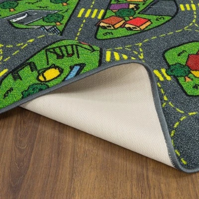 Jungtier Boy & Girl Kids Retro City Road Car Vehicle Traffic Educational Learning & Game Play Nursery Bedroom Classroom Rug Carpet, 2' 7" X 5' 0" 10 Jungtier Boy & Girl Kids Retro City Road Car Vehicle Traffic Educational Learning & Game Play Nursery Bedroom Classroom Rug Carpet, 2' 7" X 5' 0" - Image 8