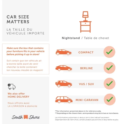 Navali 1-Drawer Nightstand Blueberry - South Shore 9 Navali 1-Drawer Nightstand Blueberry - South Shore - Image 7