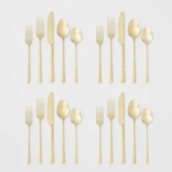 20pc Cherryfield Champagne Flatware Set - Threshold™ -Children Furniture Store GUEST f6924981 0d4b 401a 85b9 7da17569d4aa