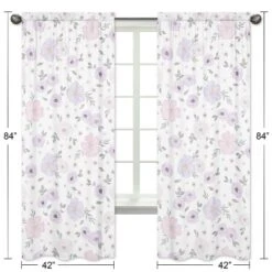 2pc Sweet Jojo Designs Watercolor Floral Window Panels Lavender/Gray 9 2pc Sweet Jojo Designs Watercolor Floral Window Panels Lavender/Gray -Children Furniture Store GUEST f726ad7e 30ac 4617 b23c f09044c8c54b