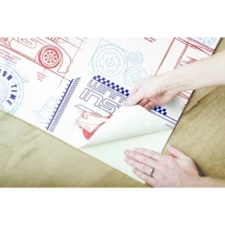 Disney Pixar Cars Schematic Peel And Stick Wallpaper Red/Blue - RoomMates -Children Furniture Store GUEST f7d09094 7af1 4f97 9efa b647203ab33d