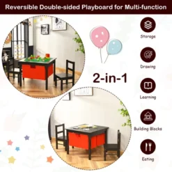 Costway 2-in-1 Kids Activity Table & 2 Chairs Set W/Storage Building Block Table -Children Furniture Store GUEST f92756c2 ece8 4449 b71c 04d26b827a57