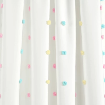 42"x84" Kids' Rainbow Tufted Dot Single Window Curtain Panel - Lush Décor 4 42"x84" Kids' Rainbow Tufted Dot Single Window Curtain Panel - Lush Décor - Image 2