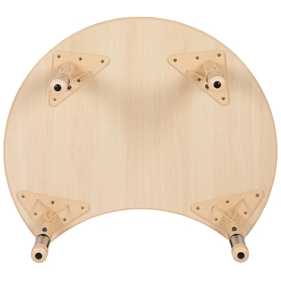 Emma And Oliver 25.125"W X 35.5"L Crescent Natural Plastic Adjustable Activity Table-Seats 4 8 Emma And Oliver 25.125"W X 35.5"L Crescent Natural Plastic Adjustable Activity Table-Seats 4 - Image 6