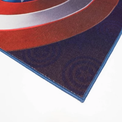 Marvel Captain America Shield 54"x78" Area Rug Blue 4 Marvel Captain America Shield 54"x78" Area Rug Blue - Image 2