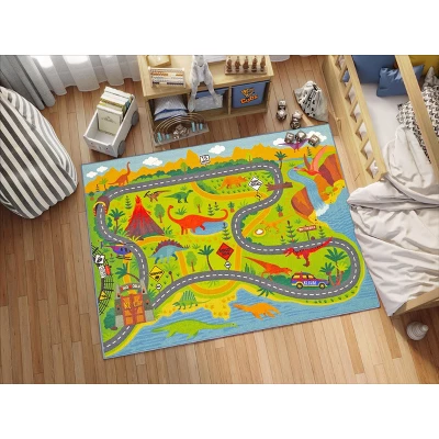 KC CUBS Boy & Girl Kids Dinosaur Dino Car Vehicle Traffic Road Educational Learning & Game Play Nursery Bedroom Classroom Rug Carpet 3 KC CUBS Boy & Girl Kids Dinosaur Dino Car Vehicle Traffic Road Educational Learning & Game Play Nursery Bedroom Classroom Rug Carpet