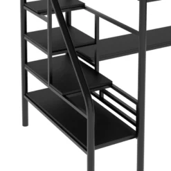 Metal Twin Size Loft Bed With Desk, Black - ModernLuxe -Children Furniture Store GUEST fd75ed43 868f 488f 939c 6919579c8983