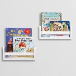 2pk Kids' 10" Floating Wall Mount Bookshelf Set White - RiverRidge Home 23 2pk Kids' 10" Floating Wall Mount Bookshelf Set White - RiverRidge Home -Children Furniture Store GUEST fe817720 8317 4443 9e28 6e054c23eaba