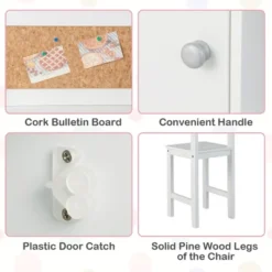 Costway Kids Desk And Chair Set Study Writing Workstation With Bookshelf & Bulletin Board -Children Furniture Store GUEST fe9615b2 8882 4a03 9ce4 df0c2353e255