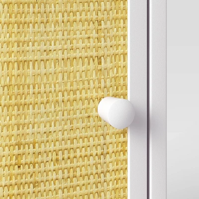 Rattan And Wood Bedside Kids' Table White - Pillowfort™ 7 Rattan And Wood Bedside Kids' Table White - Pillowfort™ - Image 5